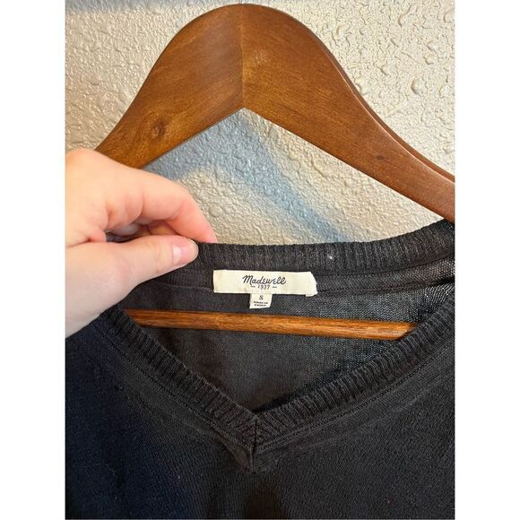 Madewell Black Linen Lightweight Long Sleeve Size Small - Picture 2 of 3